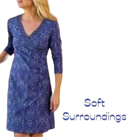 Soft Surroundings Purple Blue Animal Print GorpCore Athletic Dress NWOT Size PS - Picture 1 of 12